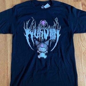 Kuromi Metal Font Boyfriend Fit Girls T-Shirt sz M